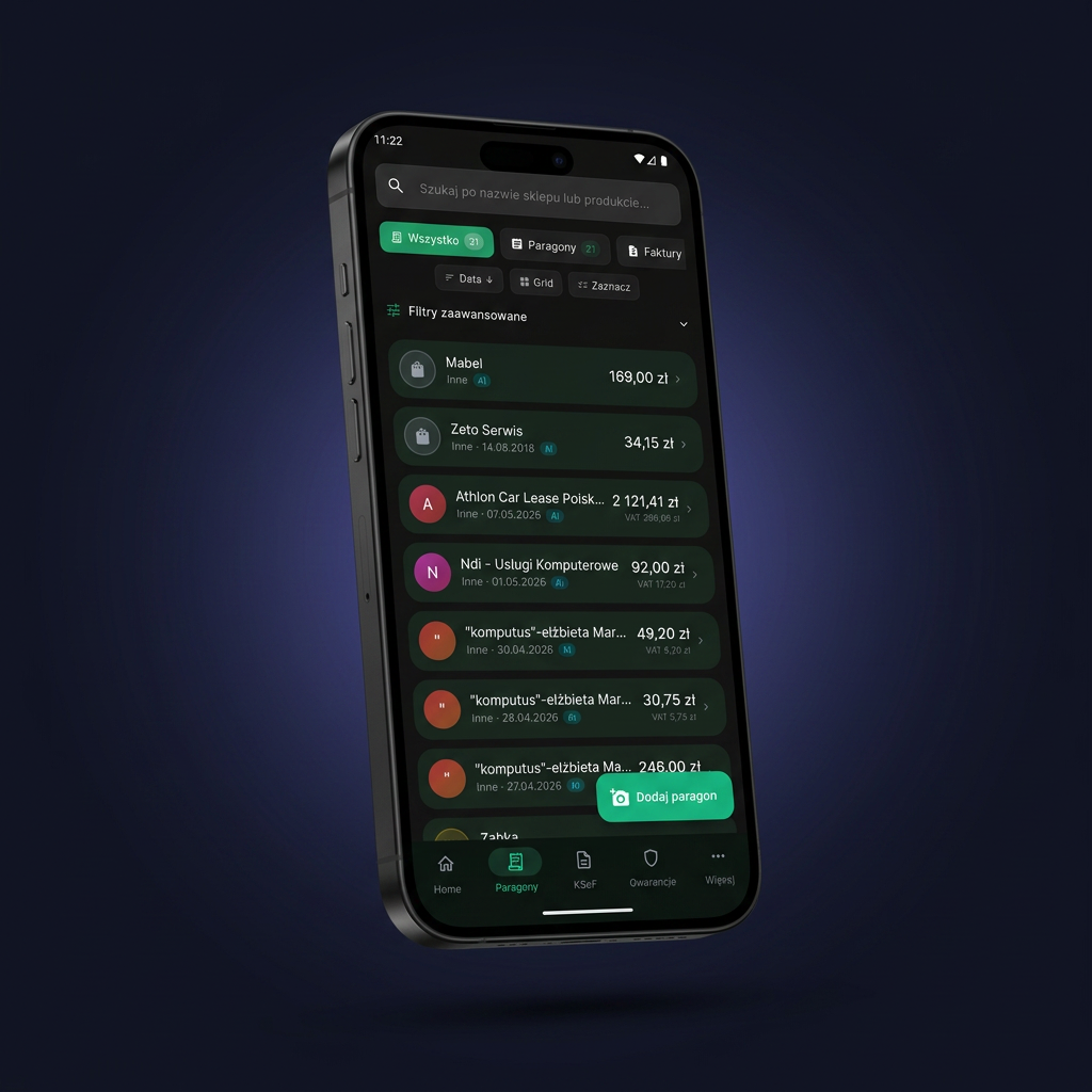 Aplikacja ParagonPro na smartfonie